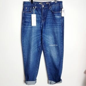 NWT Seven7 100% Cotton Roll Cuff Hem Marylin Boyfriend Women's Jean Size 6